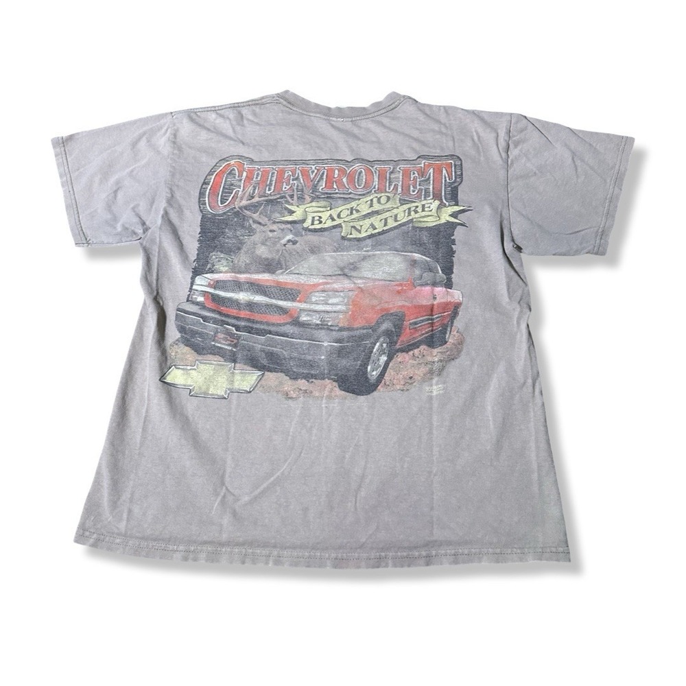 VTG Chevy T-Shirt Pickup Truck Chevrolet Back To Nature Graphic Shirt Mens Large